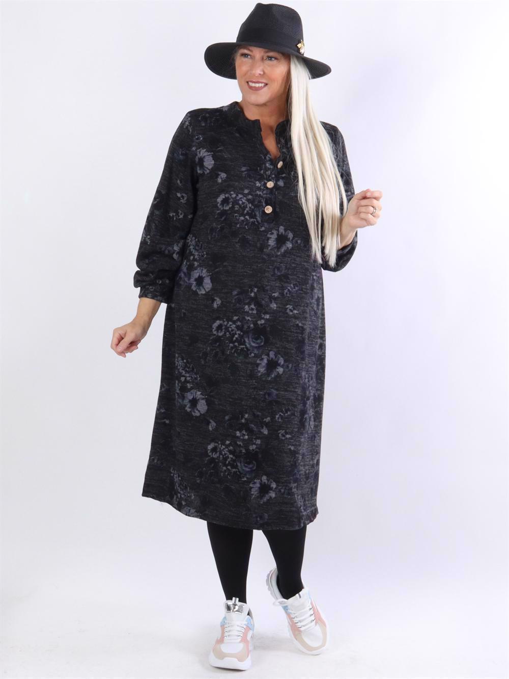 Agnes - Blød kjole med blomstermotiver